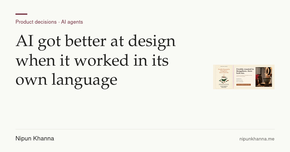 Article card for AI got better at design when it worked in its own language